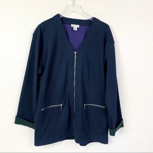 Talbots Navy Zip Up Jacket Size L